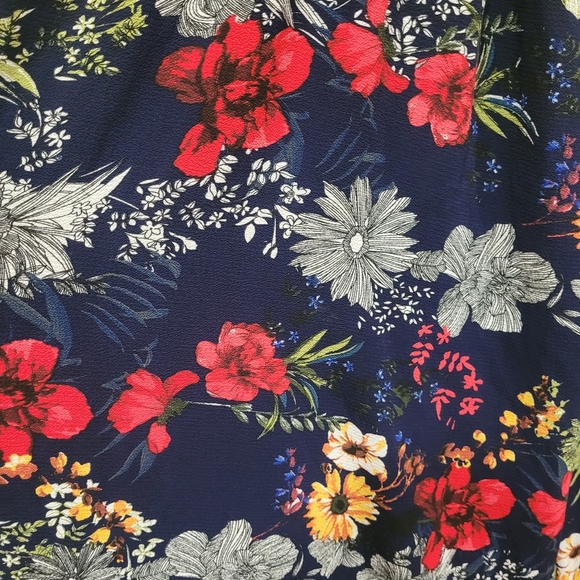 Swak Floral Multicolor Tropical Maxi Wrap Dress Womens 3x Ruffle Flowy Sleeve - Picture 4 of 7